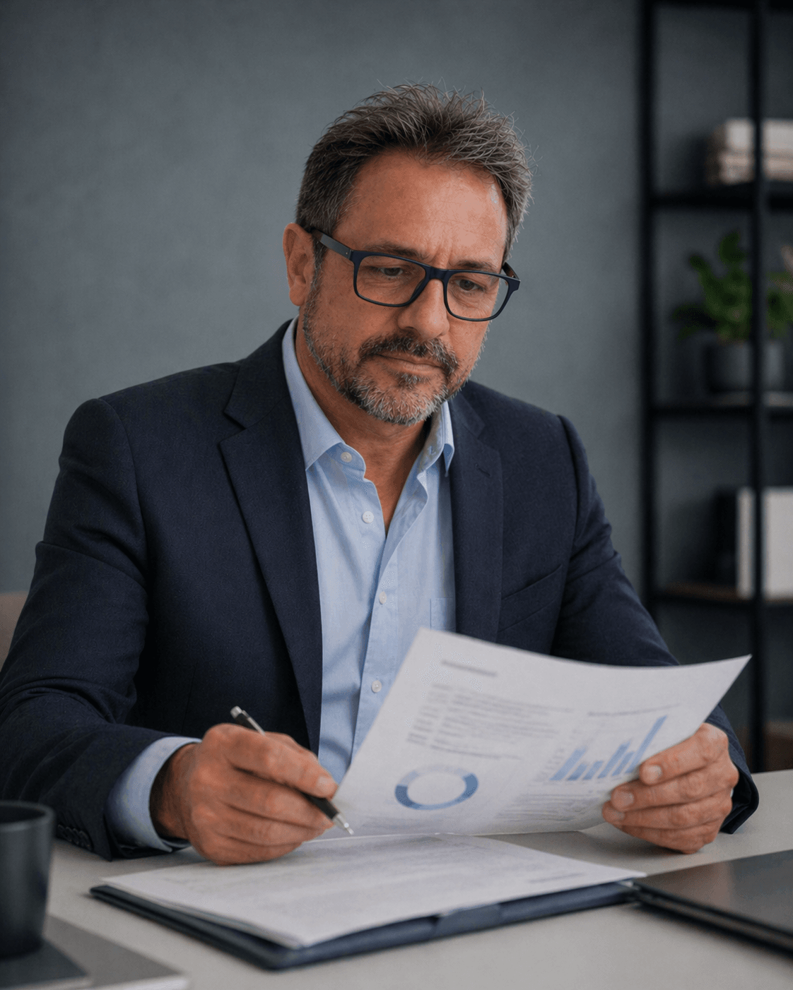Francisco Requena, consultor operativo en restauración, analizando documentación e indicadores.